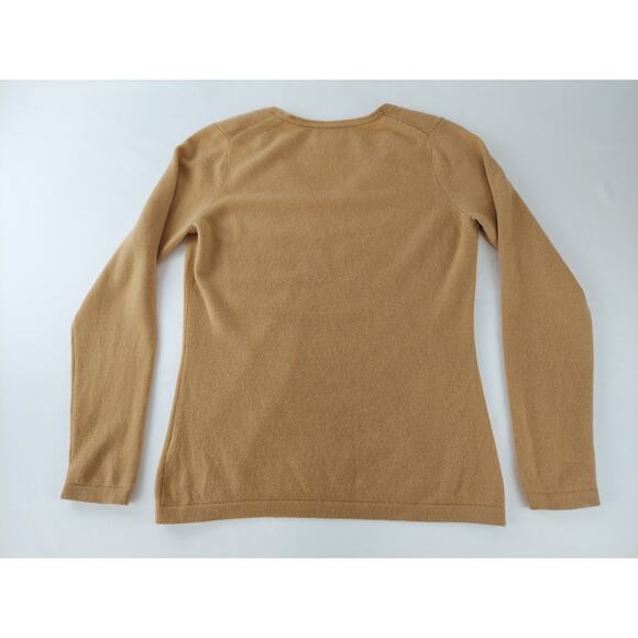 Pure Collection 100% Cashmere V Neck Sweater Tan Camel UK 10 US 4/6 Small - Picture 7 of 11